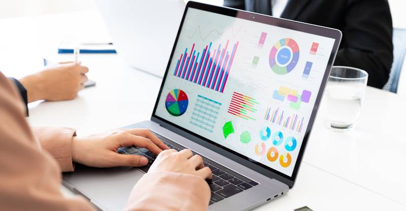 A person is working in his laptop