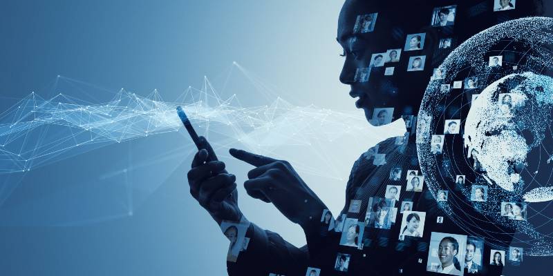 Social media concept. Communication network.