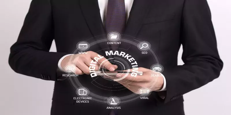 a man is working for digital marketing strategies